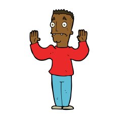 cartoon man surrendering N10