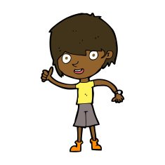 cartoon boy with positive attitude N16