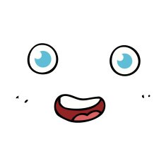 cartoon staring face N12