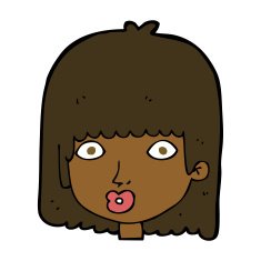cartoon surprised woman N180