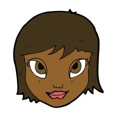 cartoon female face N111