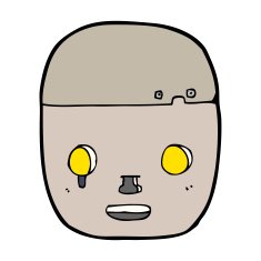 cartoon robot head N58