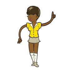 cartoon pretty girl asking question N7