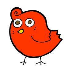 funny cartoon bird N136