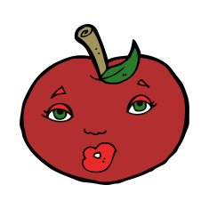 cartoon apple with face N13