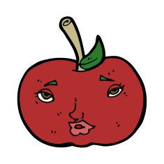 cartoon apple with face N14
