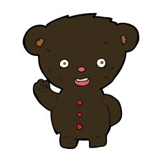 cartoon waving black bear cub N29