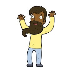 cartoon excited man with beard N7