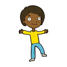 cartoon excited boy N116
