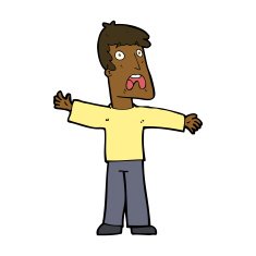 cartoon frightened man N81
