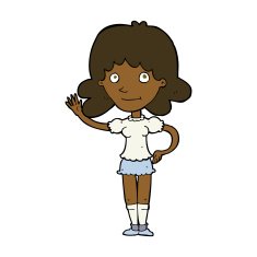 Cartoon Woman Waving N246
