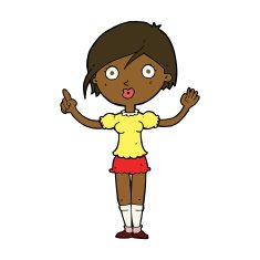 cartoon girl asking question N6