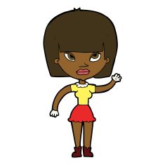 Cartoon Woman Waving N247
