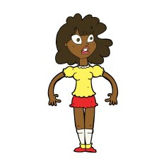 cartoon pretty girl with shocked expression N7