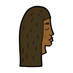 cartoon female face profile N7