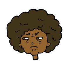 cartoon bitter old woman N14