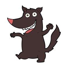 cartoon happy wolf N14