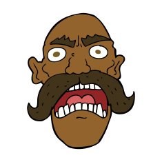 cartoon angry old man N118