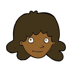 cartoon happy female face N139
