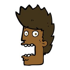 cartoon terrified man N197