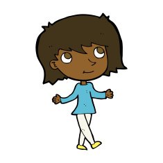 cartoon girl with no worries N5