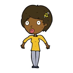 cartoon shocked woman N76