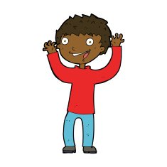 cartoon excited boy N117