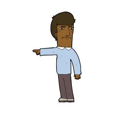 Cartoon Man Pointing N162