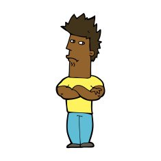 cartoon man sulking N8