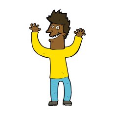 cartoon excited man N79