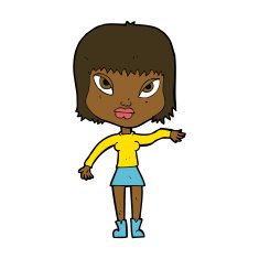 cartoon woman making gesture N12