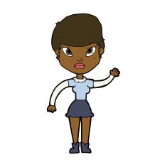 Cartoon Woman Waving N252
