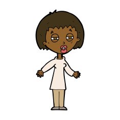 cartoon tired woman N22