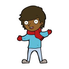 cartoon boy in winter clothes N8