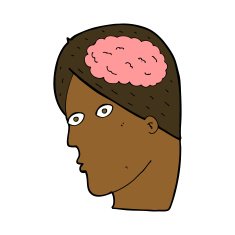cartoon head with brain symbol N29