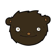 cartoon black bear head N7