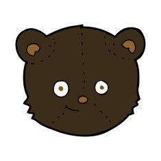 cartoon black bear head N8