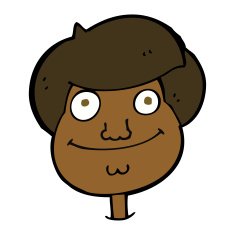 cartoon happy boy's face N15