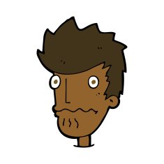 cartoon nervous man N118