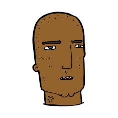 cartoon bald tough guy N15