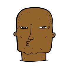cartoon bald tough guy N16