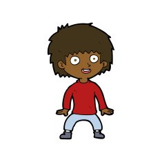 cartoon excited boy N118