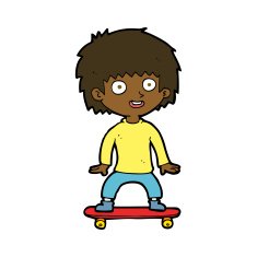 Cartoon Boy On Skateboard N15