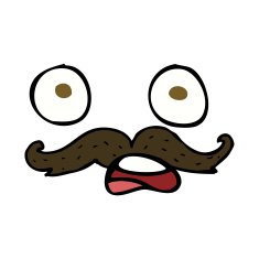 cartoon mustache face N4