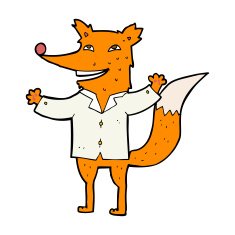 cartoon happy fox wearing shirt N4