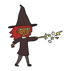 cartoon witch girl casting spell N17
