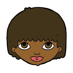 cartoon female face N114