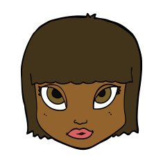 cartoon female face N115