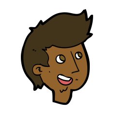 cartoon happy boy face N36