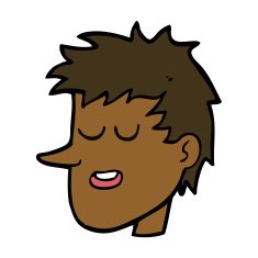 cartoon happy boy face N37